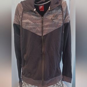 Nike Black and Gray Zip-Up Hoodie